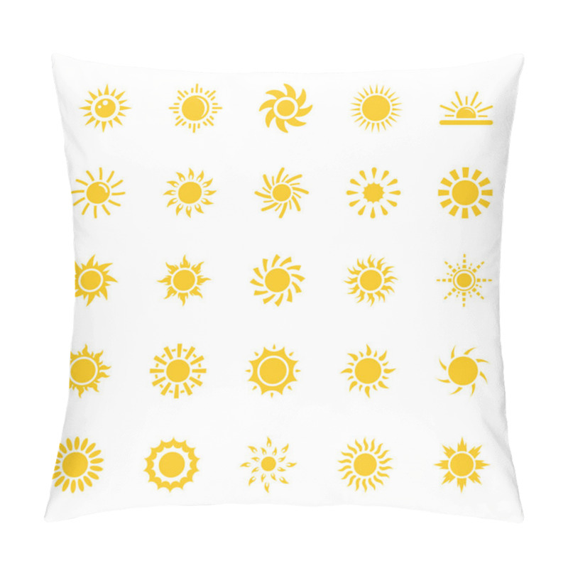 Personality  Sun Flat Icons Set  Pillow Covers