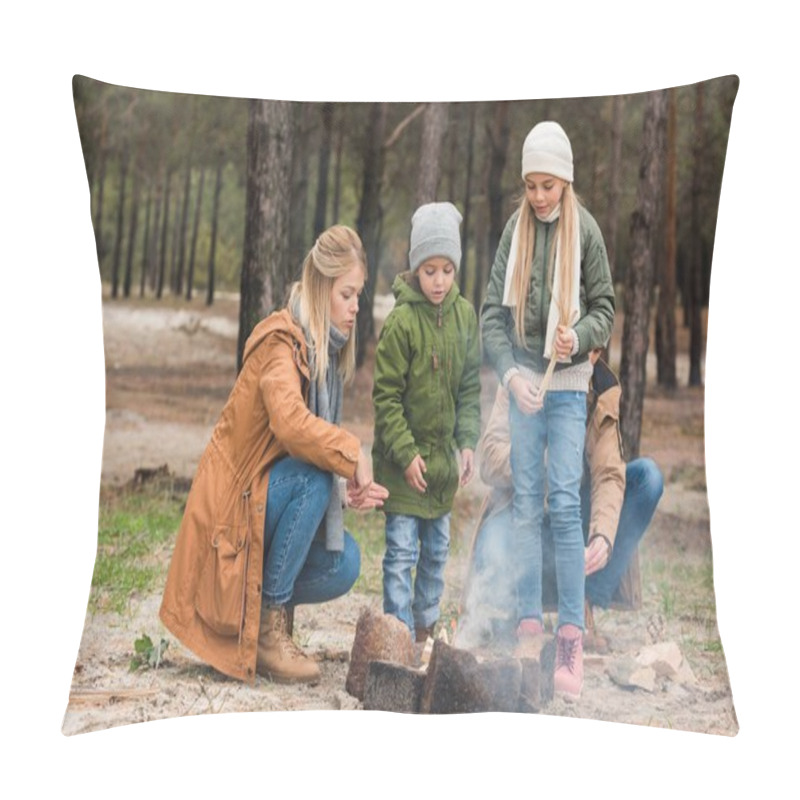 Personality  Family Making Campfire Pillow Covers