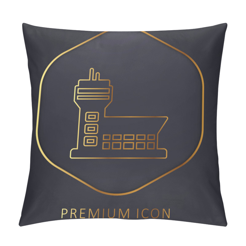 Personality  Airport Golden Line Premium Logo Or Icon Pillow Covers