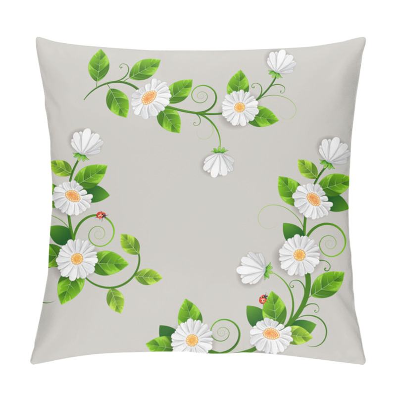 Personality  Bouquets Of Beautiful Daisys Isolated. Pillow Covers