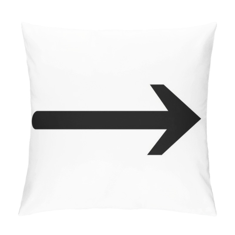 Personality  Simple Black Arrow Pointing Right Against A White Background. Pillow Covers