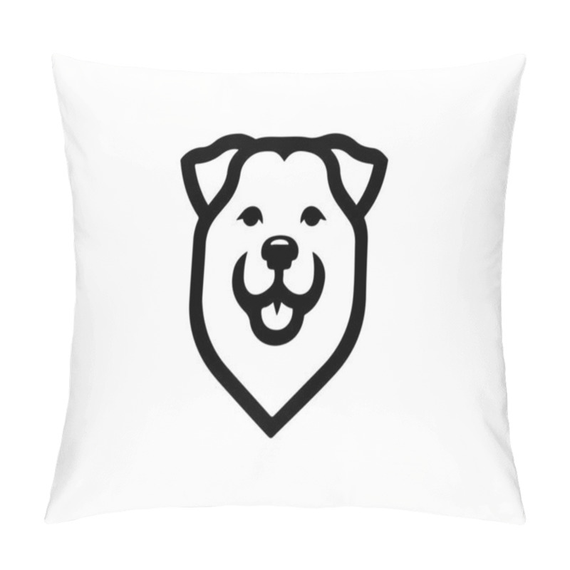 Personality  Minimalist Lines Outline The Dog Logo Design Icon Symbol Vector Illustration. Pillow Covers