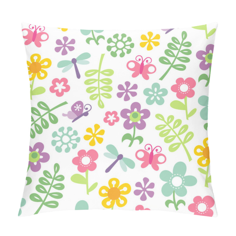 Personality  Retro Spring Garden Seamless Pattern Background Pillow Covers