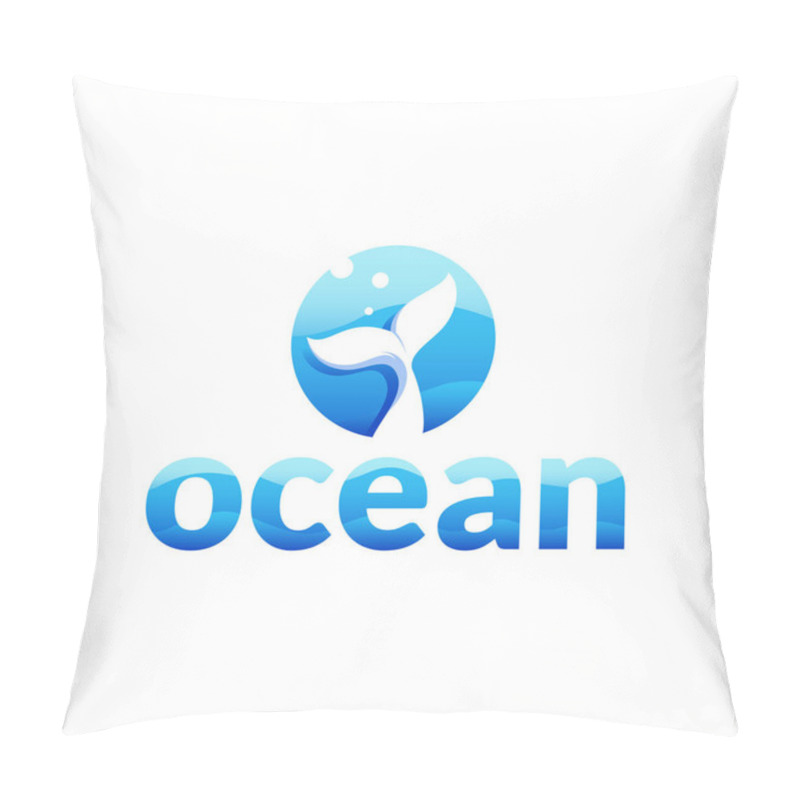 Personality  Ocean - Letter O Logo With Whale Tail In The Sea Concept Pillow Covers