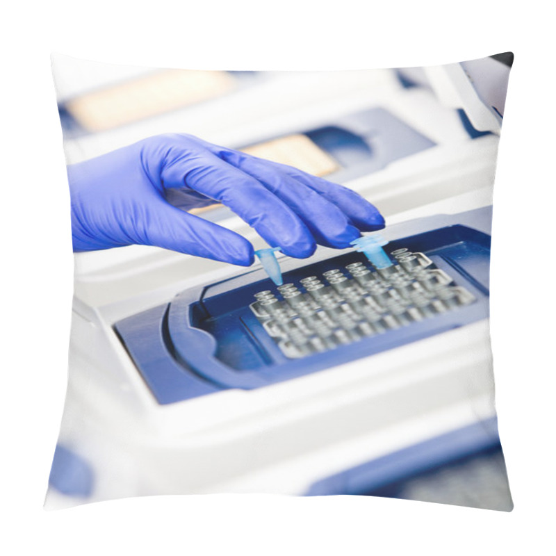 Personality  Scientist With DNA Copying, Real-time Cycler Angle Pillow Covers