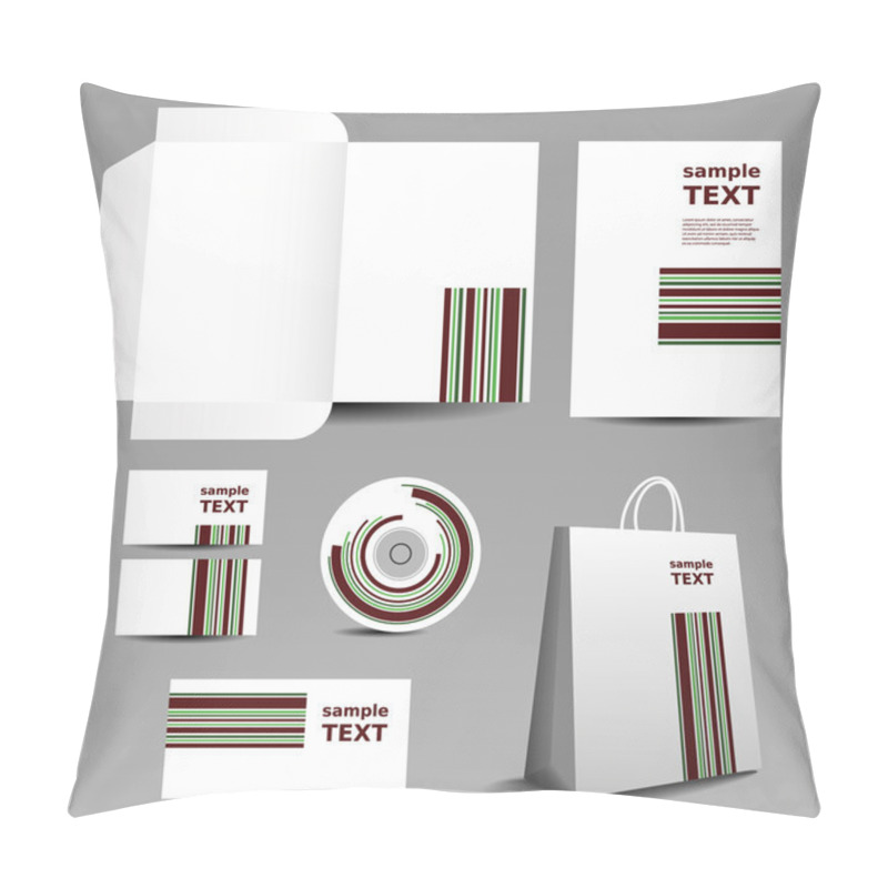 Personality  Stationery Template, Corporate Image Design With Striped Pattern Pillow Covers