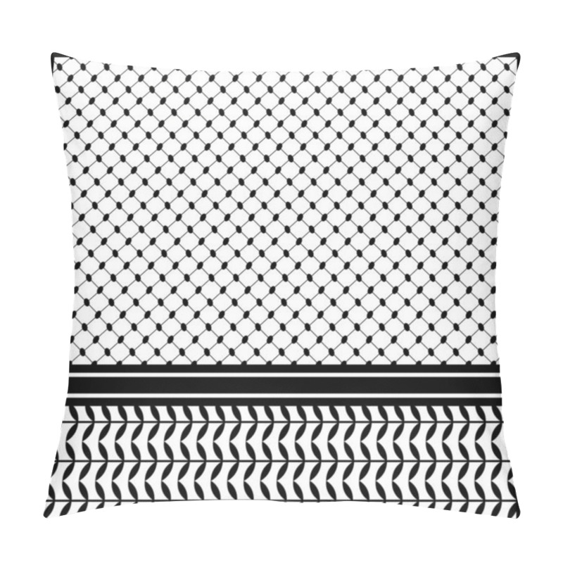 Personality  Black And White Checkered Pattern Keffiyeh Palestine Scarf Design Pillow Covers