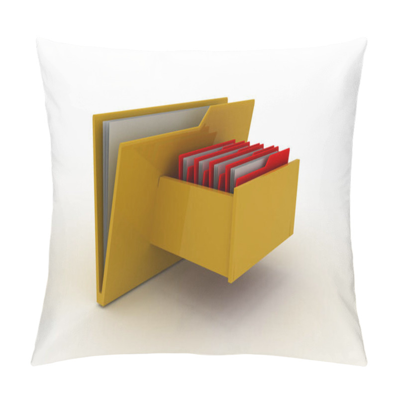 Personality  Cabinet With File Folder . 3d Rendered Illustration Pillow Covers