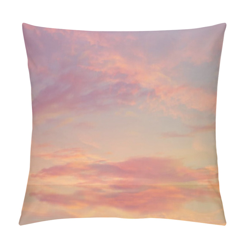 Personality  Pink  Sky Fluffy White Clouds On Gold  Sunset Summer   Tropical Nature Background Landscape  Pillow Covers