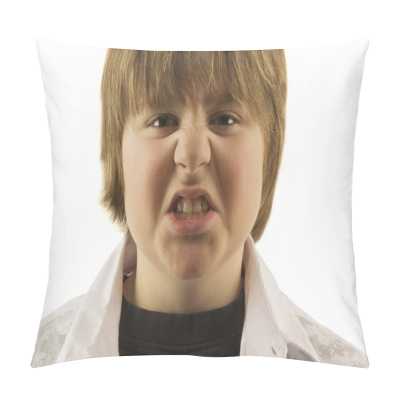 Personality  Young Boy Making Silly Face Pillow Covers