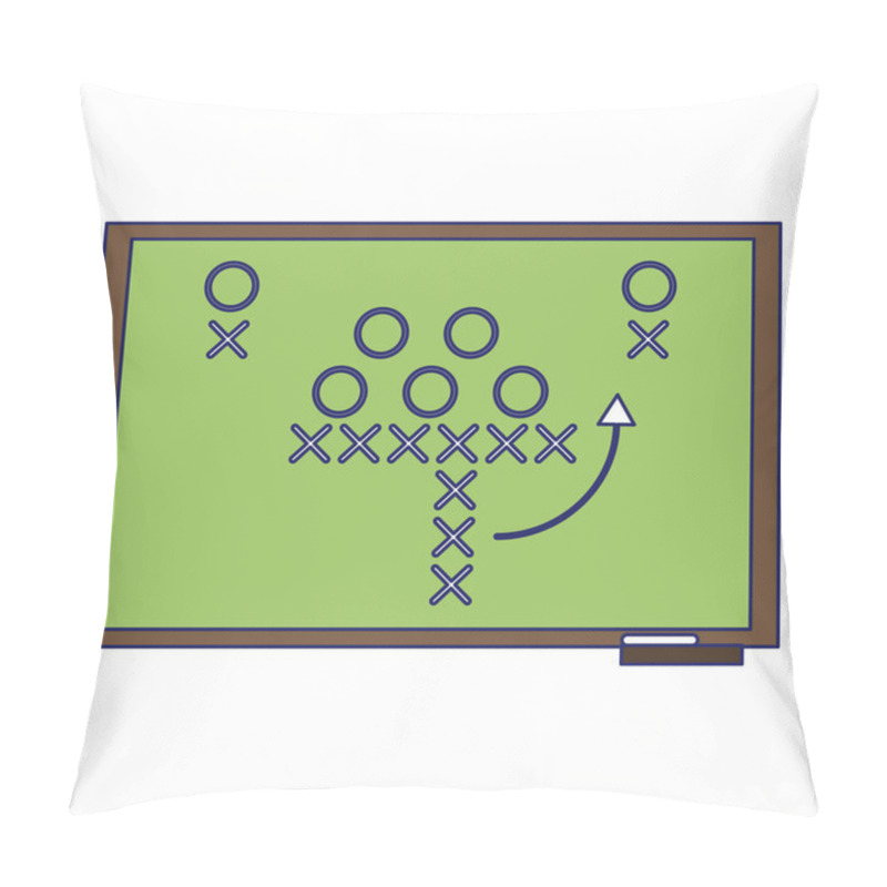 Personality  American Football Strategy On Blackboard Blue Lines Pillow Covers