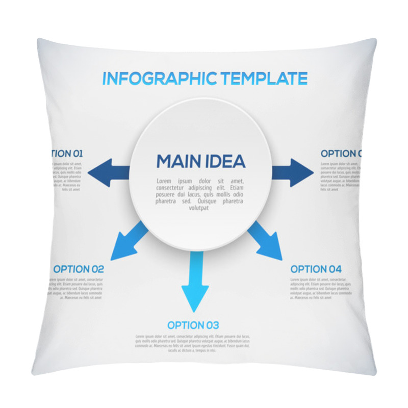 Personality  Infographics Template With Arrows And 3D Circle. Pillow Covers