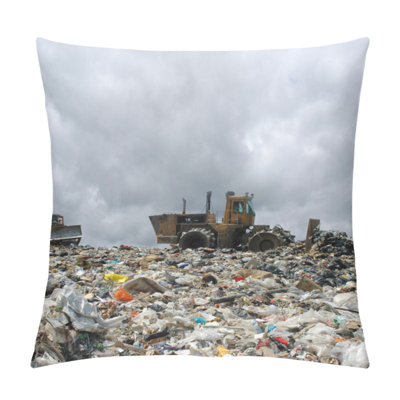 Personality  The Bulldozer On A Garbage Dump Pillow Covers