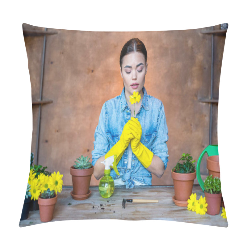 Personality  Young Female Gardener Pillow Covers