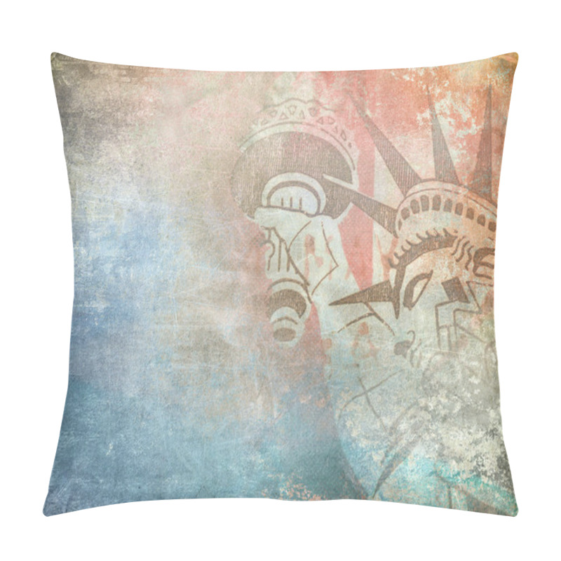 Personality  America Background, Grunge Illustration Pillow Covers