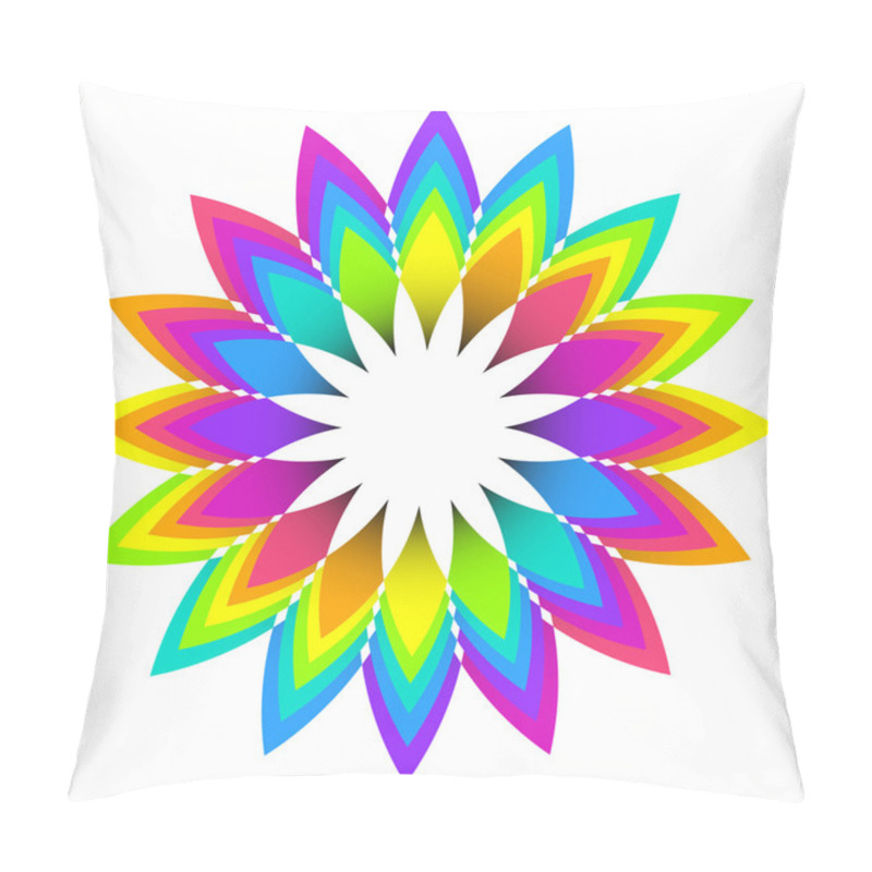 Personality  Abstract Geometric Rainbow Flower Logo Design Pillow Covers