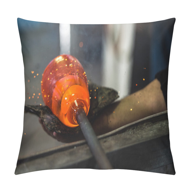 Personality  Glass Blower, Glass, Blown Glass Manufacturing Plant Pillow Covers