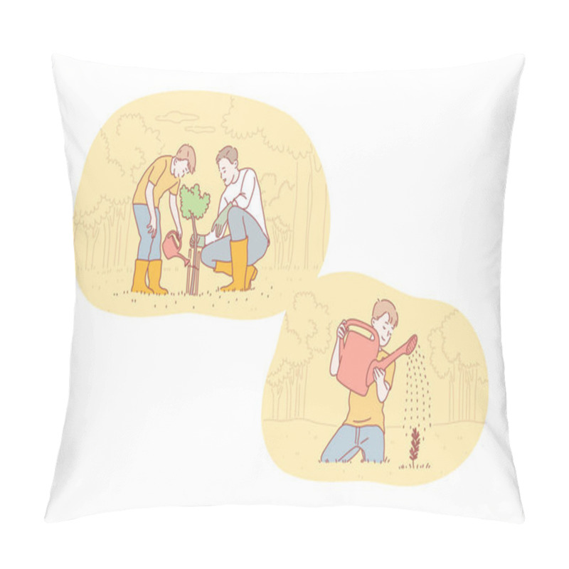 Personality  Greening, Fatherhood, Childhood, Care Set Concept Pillow Covers