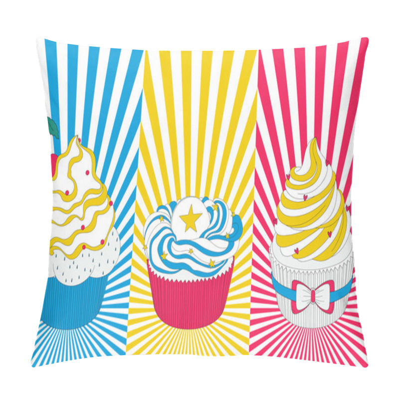 Personality  Pop Art Cupcakes Pillow Covers