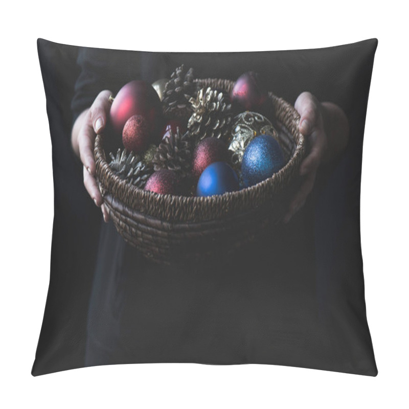 Personality  Christmas Toys And Pine Cones Pillow Covers