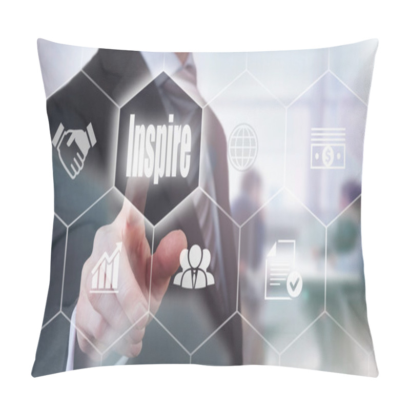 Personality  Businessman Pressing Inspire Button Pillow Covers