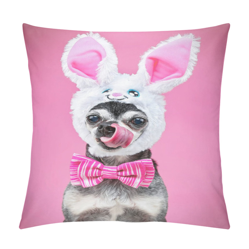 Personality  Cute Chihuahua Dressed In A Rabbit Ear Ha Pillow Covers