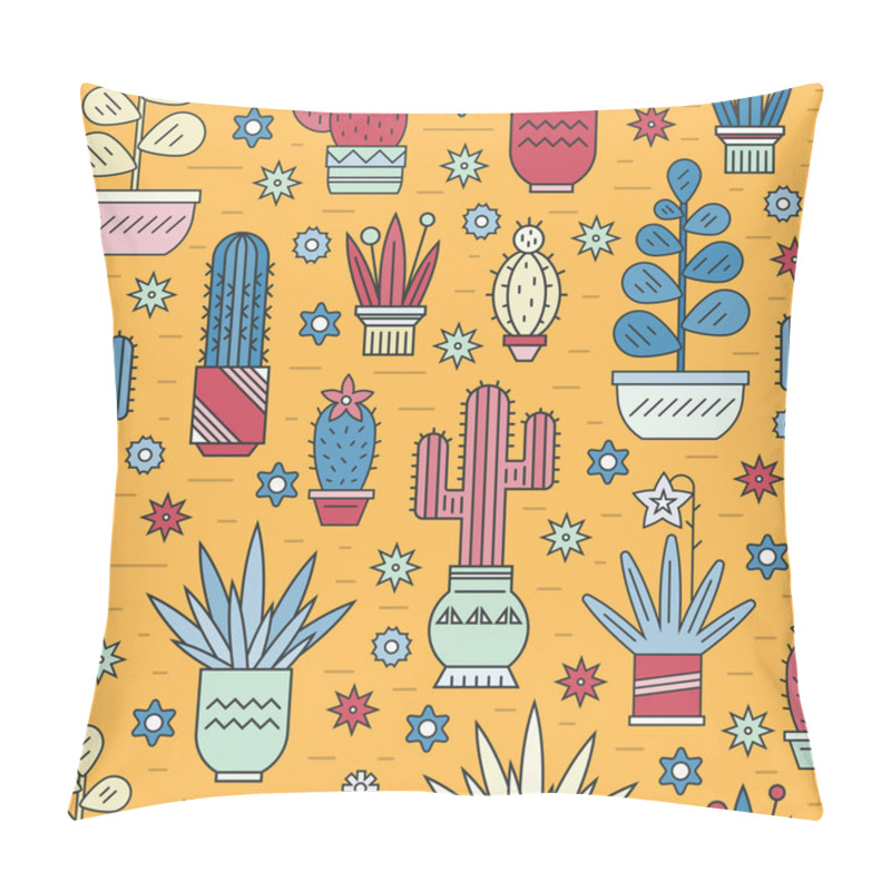 Personality  Seamless Pattern With Cactuses Pillow Covers