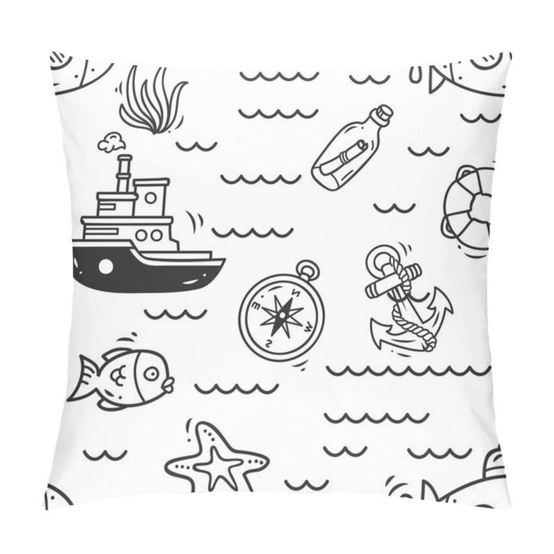 Personality  Cartoon Nautical  Background Pillow Covers