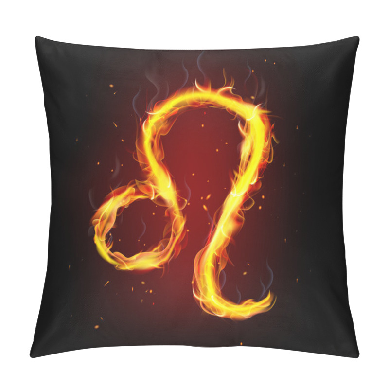 Personality  Zodiac Sign For Leo In Fire Flames Pillow Covers