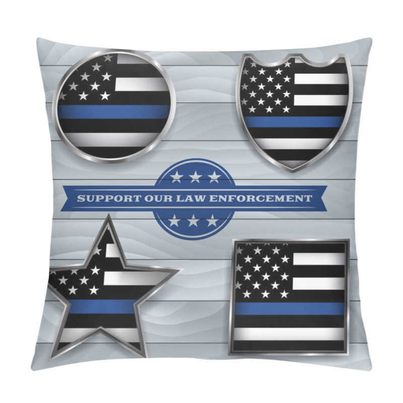 Personality  Police Support Flag Badge Illustration Pillow Covers