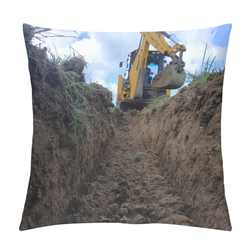 Personality  Wiring Of An Electric Cable On The Dug Trench, Supply Of The Electric Power To The House On The Earth.new Pillow Covers