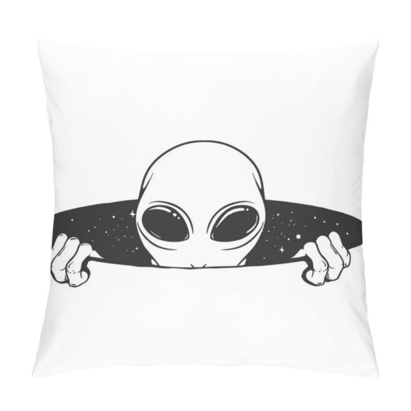 Personality  An Alien Begins To Climb Out Of A Space Hole Pillow Covers