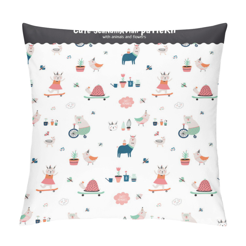 Personality  Cute Scandinavian Seamless Pattern Pillow Covers