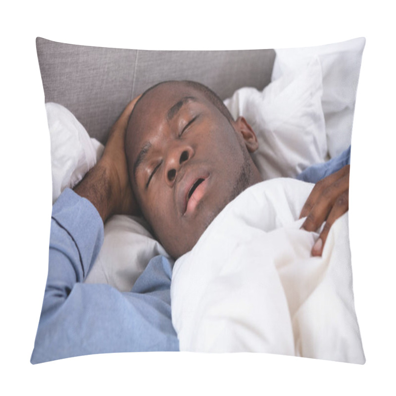 Personality  Portrait Of A Young African Man Sleeping On Bed Pillow Covers