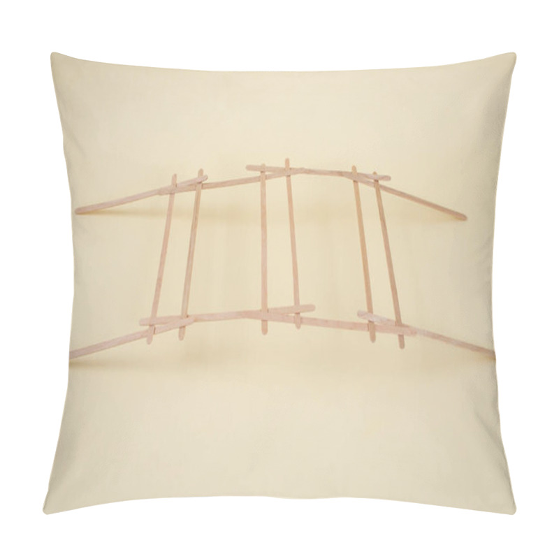 Personality  Self Supporting Structure For A Bridge Explained With Bamboo Sticks On Beige Background  Pillow Covers