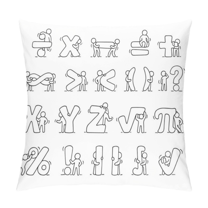 Personality   People With Mathematical Symbols.  Pillow Covers