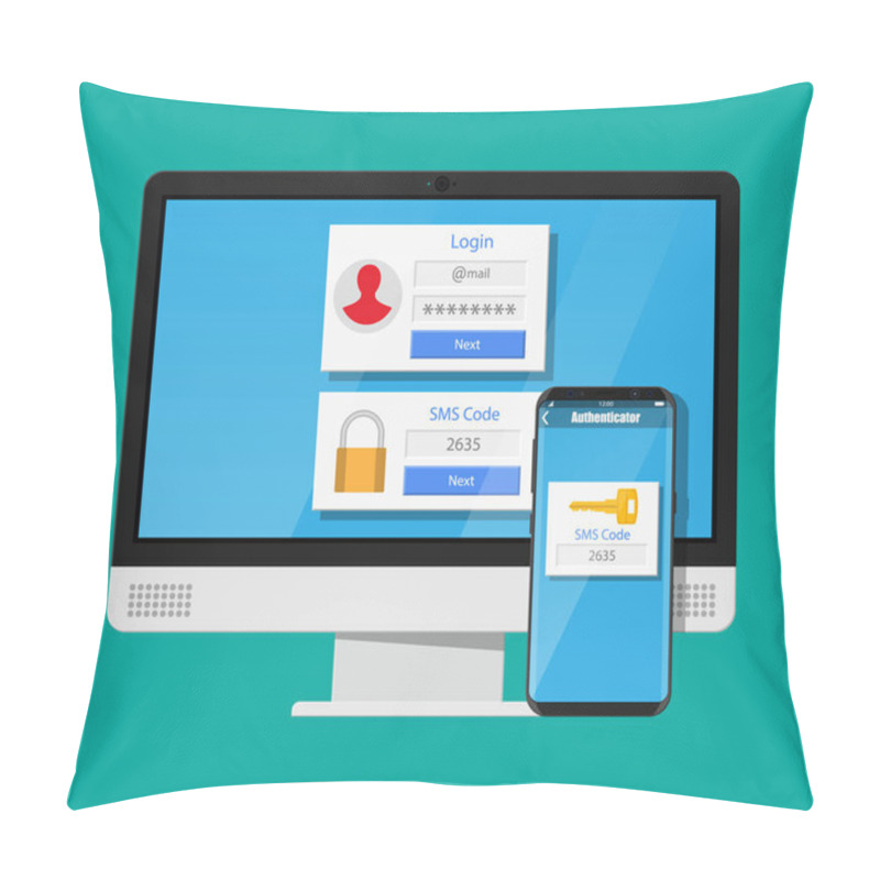 Personality  Two Steps Authentication Concept. Pillow Covers