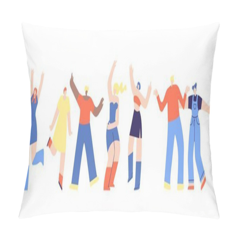 Personality  Clubbing Dancing People Flat Disco Fest Cartoon Pillow Covers