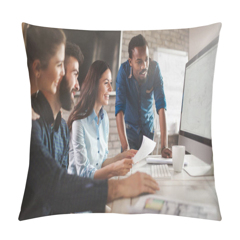 Personality  Company Employees Working In Office Pillow Covers