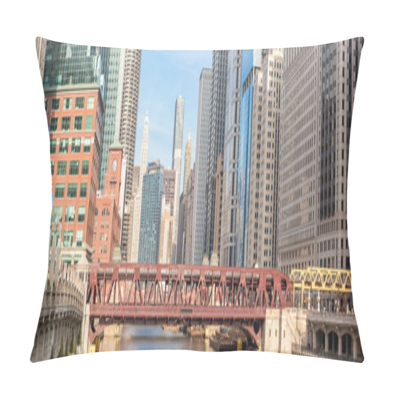 Personality  Chicago Downtown Panorama Pillow Covers