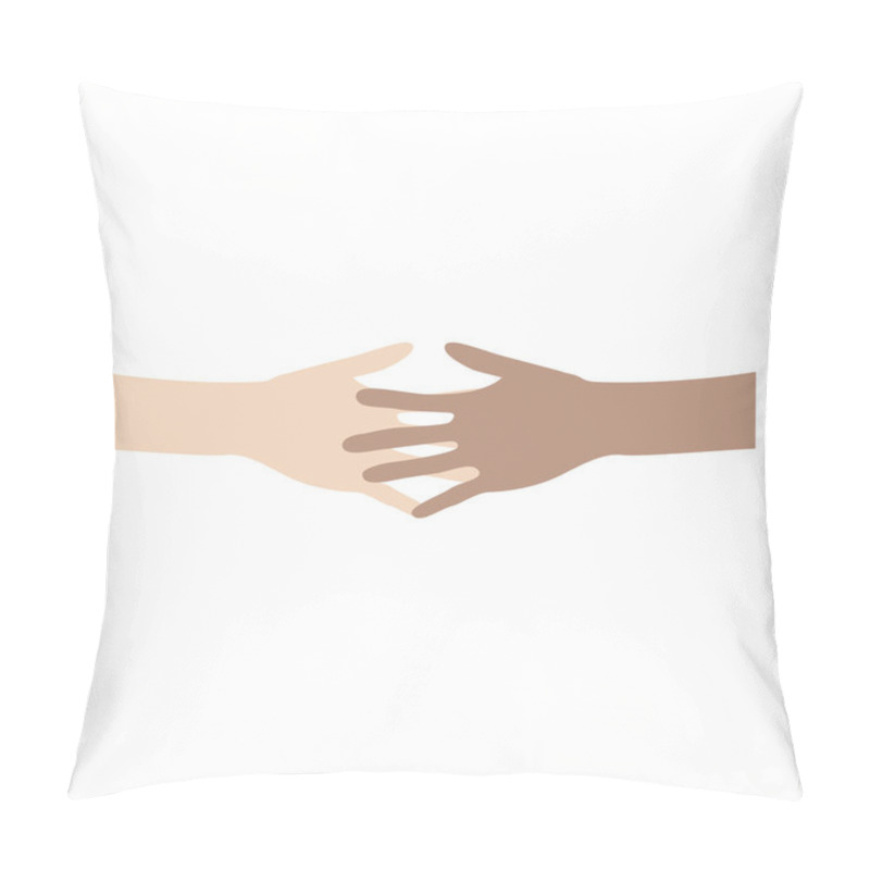 Personality  Interracial People Holding Hands Pillow Covers