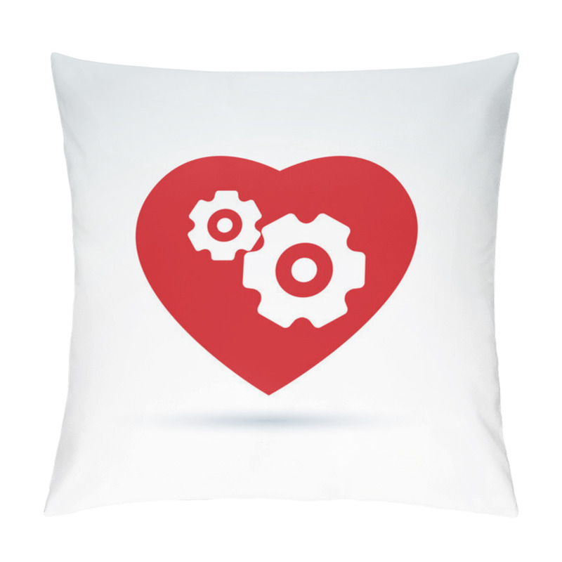 Personality  Gears And Cogs In A Shape Of Heart Pillow Covers