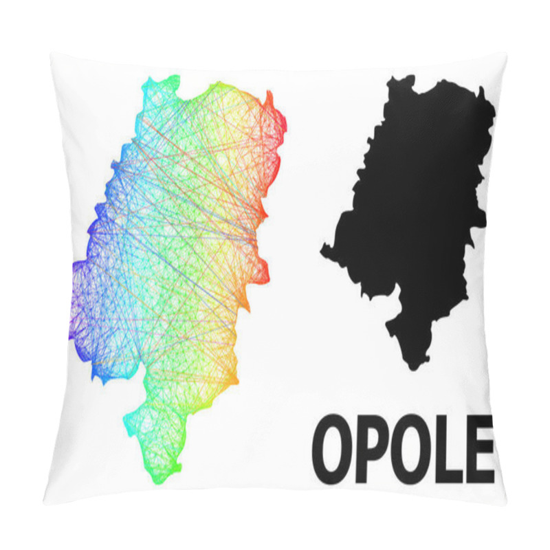 Personality  Network Map Of Opole Province With Spectrum Gradient Pillow Covers