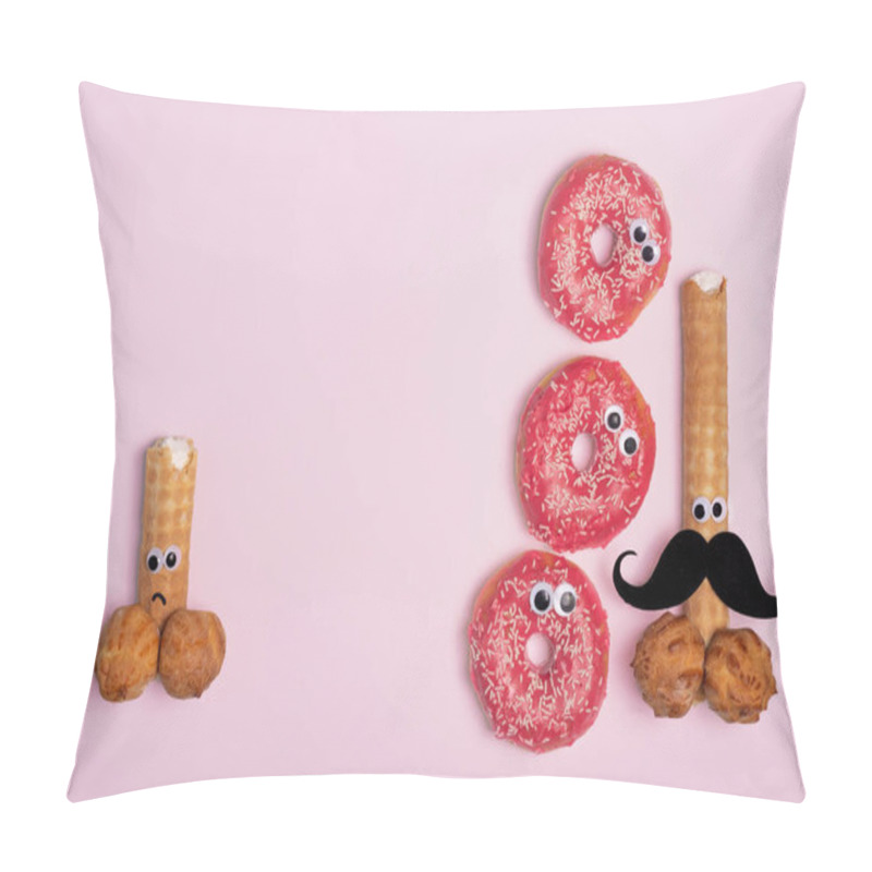 Personality  For Men Penis Check Up Concept. Abstract Function And Dysfunction Erectile Penis. With Empty Free Space For Text Or Design Pillow Covers