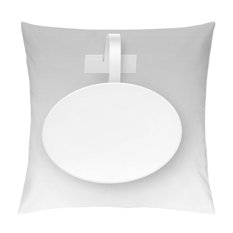 Personality  Vector Blank White Round Oval Papper Plastic Advertising Price Wobbler Isolated On Background Pillow Covers