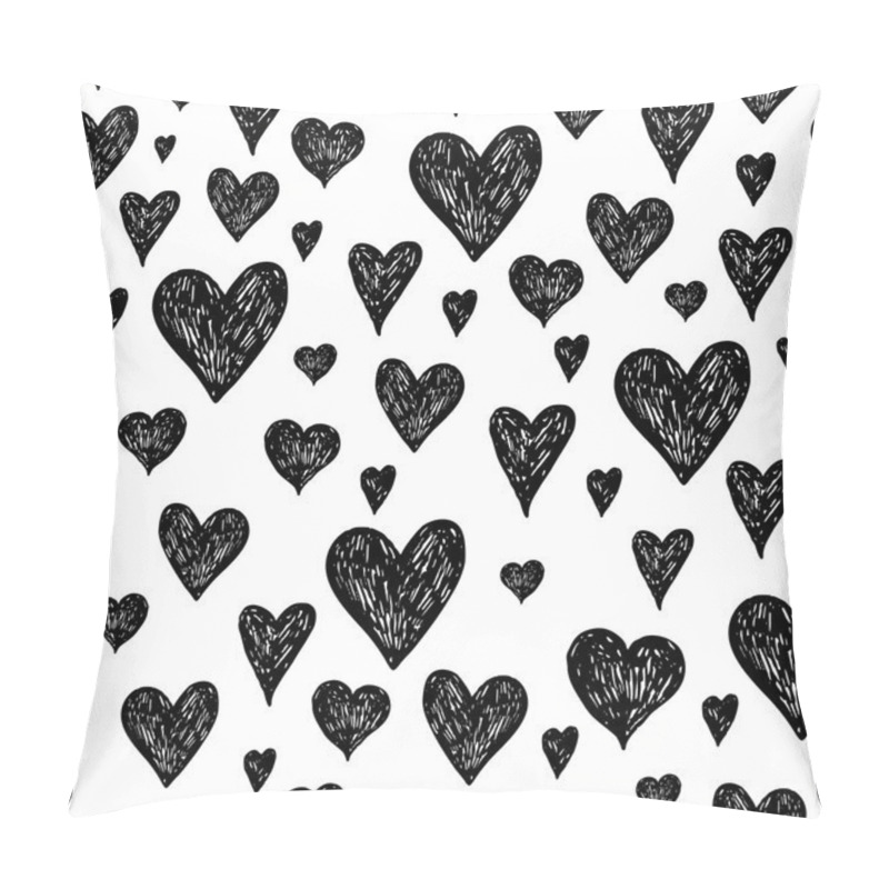 Personality  Vector Ink Background With Hearts Pillow Covers