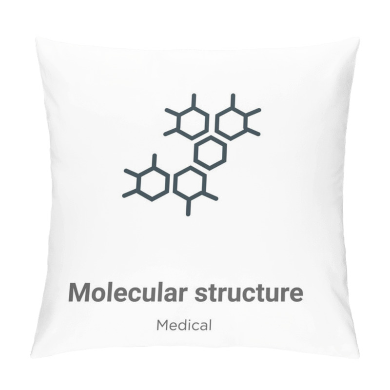 Personality  Molecular Structure Outline Vector Icon. Thin Line Black Molecular Structure Icon, Flat Vector Simple Element Illustration From Editable Medical Concept Isolated Stroke On White Background Pillow Covers