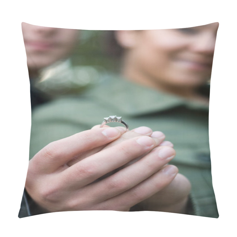 Personality  Young Engaged Couple Pillow Covers