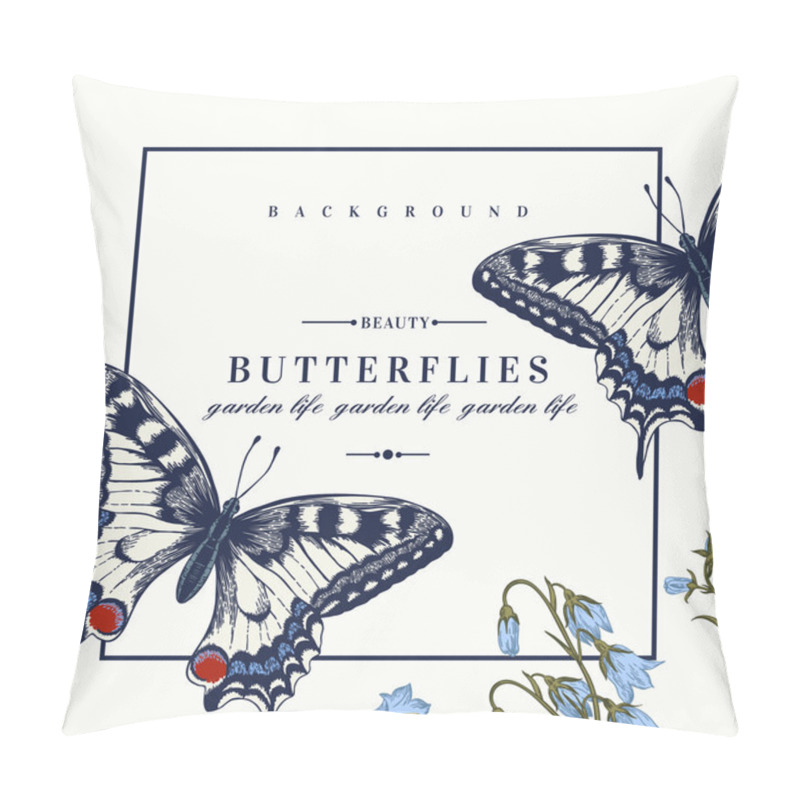 Personality  Card With Butterflies And Flowers. Pillow Covers