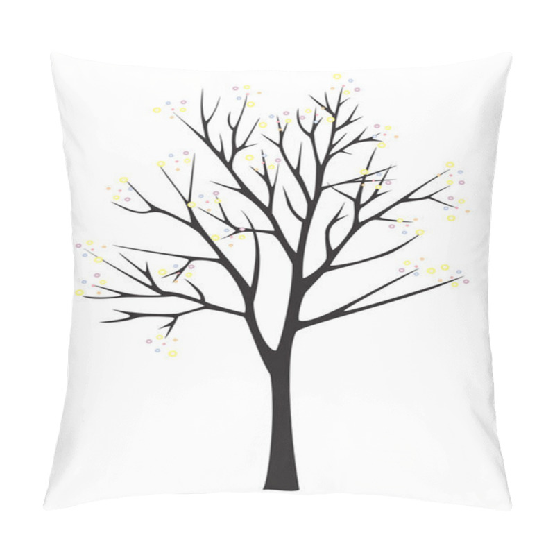 Personality  Black Tree Silhouette On White Background Pillow Covers